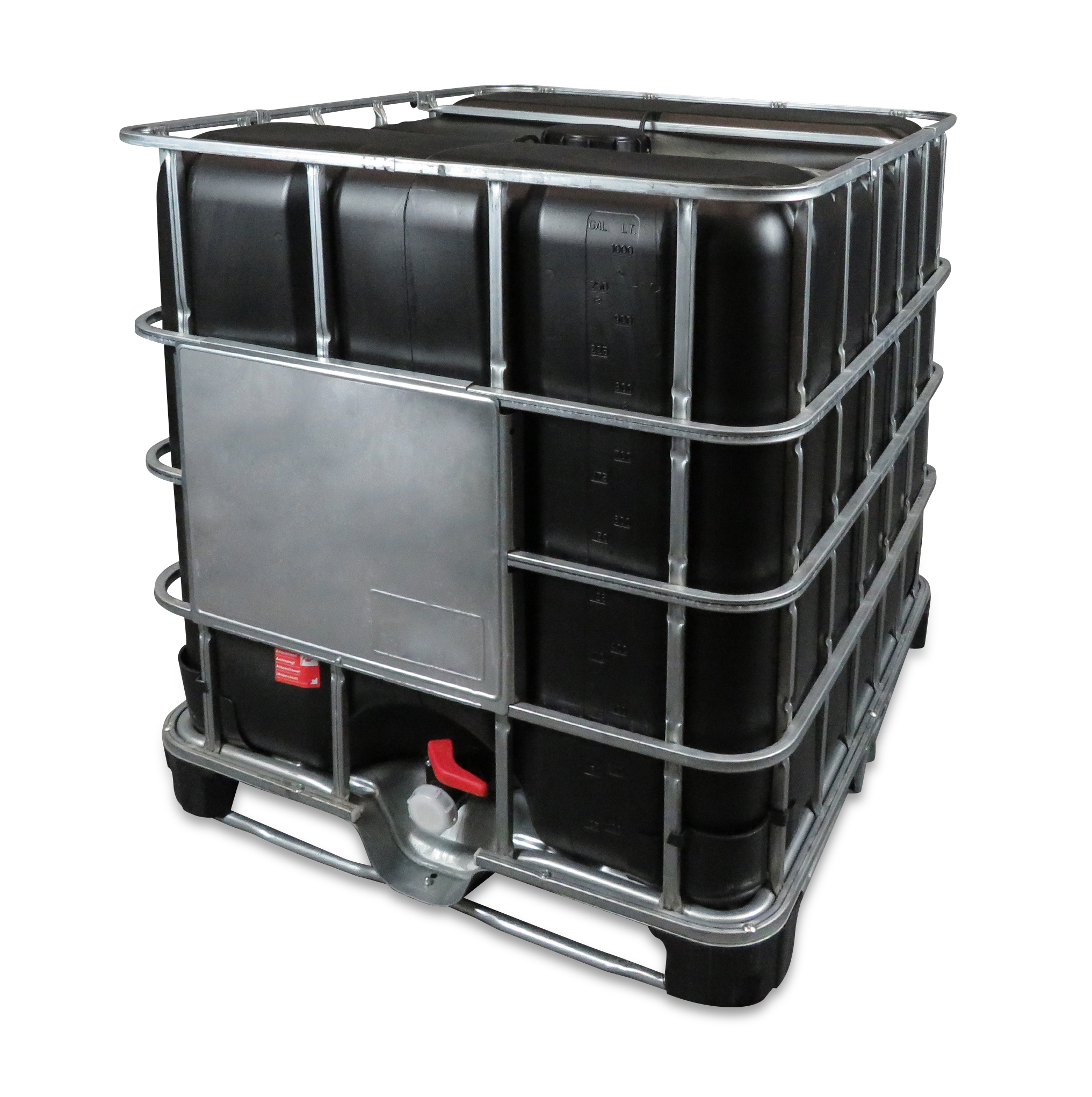 1000 L IBC Container, Hybrid-Palette, gebraucht gereinigt, 150/50, schwarz, UN
