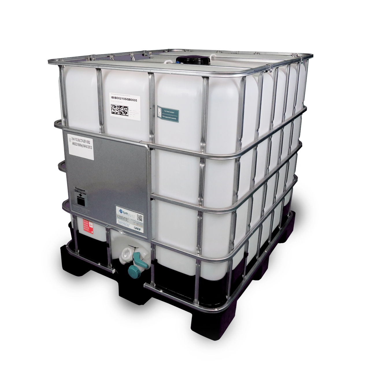 1000 L IBC Container, Kunststoff-Palette, 150/50, FDA, UN Zulassung